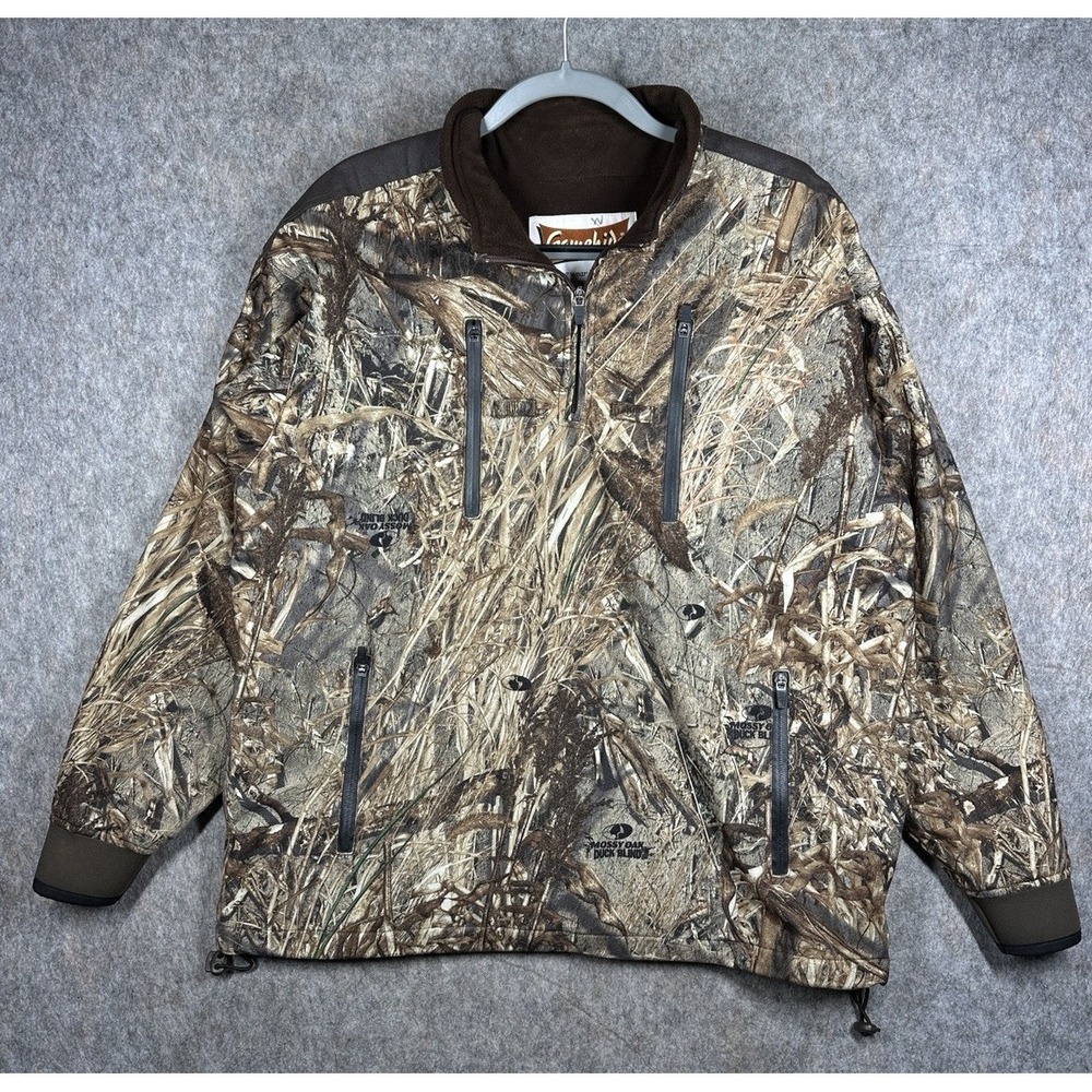 Gamehide Hush Hide Jacket Mens Large Mossy Oak Duck Blind Camo Hunting